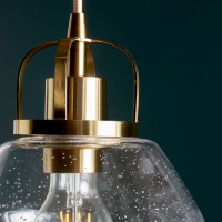 Saskia Bubble Glass & Satin Brass 3 Light Diner - Image 5