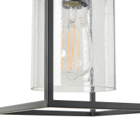 Hardy Caged 1 Light Pendant Bubble Glass Matt Black - Image 2