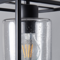 Hardy Caged 1 Light Pendant Bubble Glass Matt Black - Image 6