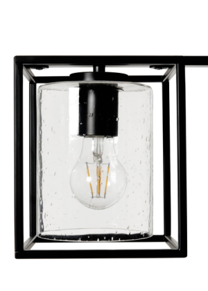 Hardy Caged 3 Light Bar Bubble Glass Matt Black