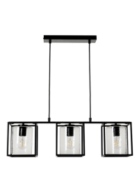 Hardy Caged 3 Light Bar Bubble Glass Matt Black - Image 2