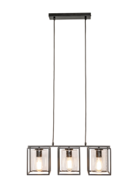 Hardy Caged 3 Light Bar Bubble Glass Matt Black - Image 3