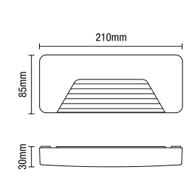 Breez 3 Watt LED Rectangular Surface Brick Wall Light, Anthracite - Image 3